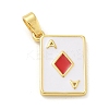 Diamonds Brass Enamel Pendants KK-G517-06G-04-1