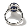 Natural Lapis Lazuli Oval Adjustable Rings RJEW-K371-07S-15-4