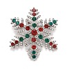 Colorful Rhinestone Snowflake Brooch for Christmas JEWB-A004-04P-1