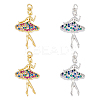 4Pcs 2 Colors Brass Micro Pave Cubic Zirconia Pendants KK-DC0003-39-1