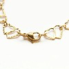 304 Stailess Steel Heart to Heart Link Chain Bracelets BJEW-N280-12G-2