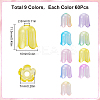 540Pcs 9 Colors Transparent Acrylic Beads Caps TACR-SC0001-34-2