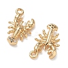 Brass Micro Pave Clear Cubic Zirconia Pendants KK-D261-05G-2