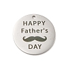 Father's Day Theme 304 Stainless Steel Pendants STAS-E171-02P-1