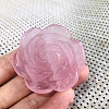 Natural Rose Quartz Carved Rose Figurines PW-WG66930-03-1