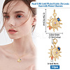 10Pcs Sun with Moon Brass Micro Pave Colorful Cubic Zirconia Pendants KK-BBC0004-16-2