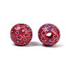 Independence Day Theme Wood European Beads WOOD-Z005-01-3