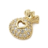 Bag Shape Brass Pave Clear Cubic Zirconia Cabochons KK-A275-33A-G-2