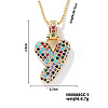 Brass Pave Colorful Cubic Zirconia Letter Pendant Box Chain Necklaces NU0575-25-1