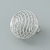 Carbon Steel Spiral Bead Cage Pendants IFIN-WH0027-47C-P-2