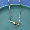 Brass Column Ball Chain Adjustable Slider Necklaces LS-NJEW-E157-04G-2