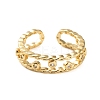 Rack Plating Brass Micro Pave Cubic Zirconia Open Cuff Rings for Women RJEW-U026-03G-01-3