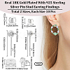 20Pcs 2 Style Brass Stud Earring Findings EJEW-BBC0001-24S-2