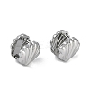 304 Stainless Steel Shell Shape Hoop Earrings EJEW-Z075-02P-1