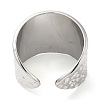 Non-Tarnish 304 Stainless Steel Grooved Open Cuff Ring for Women RJEW-I098-25P-3