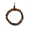 Natural Tiger Eye Gourd Beaded Stretch Bracelet for Women G-G997-G04-2