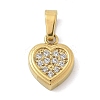 Ion Plating(IP) 304 Stainless Steel Micro Pave Cubic Zirconia Pendants STAS-Z107-02G-04-1