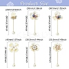 6Pcs 6 Styles Flower Plastic & Resin Rhinestone Brooches JEWB-CJ0003-39-2