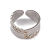 304 Stainless Steel Curb Chains Shape Open Cuff Rings for Women RJEW-G285-35P-2