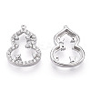 Rhodium Plated 925 Sterling Silver Micro Pave Cubic Zirconia Charms STER-T004-14P-1