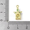 Brass Micro Pave Cubic Zirconia Pendants KK-P290-02C-G-3