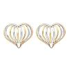 304 Stainless Steel Two Tone Stud Earrings EJEW-D319-01GP-4