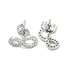 Brass Micro Pave Cubic Zirconia Ear Studs EJEW-P261-22P-2
