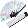 Laser PVC Plastic & Oxford Cloth Fan with Fan Bags AJEW-WH20022-90-1