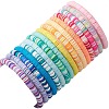 16Pcs 16 Colors Summer Beach Sea Turtle Synthetic Turquoise & Shell Pearl & Polymer Clay Beaded Stretch Bracelet Sets BJEW-JB10810-5