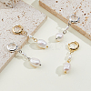 2 Pairs 2 Colors Natural Cultured Freshwater Pearl Hoop Earrings EJEW-HS00005-5