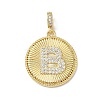 Brass Micro Pave Clear Cubic Zirconia Pendants KK-L253-17G-B-1