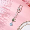 Flower Acrylic & Dyed Natural Jade Beads Pendant Decorations HJEW-JM02884-1