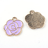 Light Gold Alloy Enamel Pendants ENAM-Q032-06C-2