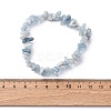 Natural Aquamarine Chip Beaded Stretch Bracelets for Women Men BJEW-K277-01-5