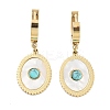 Oval 304 Stainless Steel Synthetic Turquoise Dangle Earrings EJEW-L283-072G-1