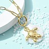 Summer Beach 304 Stainless Steel Pendant Paperclip Chain Necklaces STAS-Z105-07G-02-4