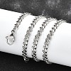 Tarnish Resistant Men's 304 Stainless Steel Curb Chain Necklaces STAS-O037-57P-2