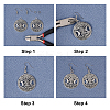 30Pcs 3 Colors Tibetan Style Hollow Alloy Pendants TIBEP-NB0001-25-4