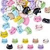 36Pcs 9 Colors Spray Printed Alloy Beads FIND-FH0017-24-1