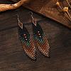 Bohemian Vintage Handmade Glass Seed Beads Rhombus Dangle Earrings PE6522-2