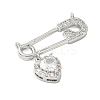 Brass Micro Pave Clear Cubic Zirconia Pendants KK-B139-07P-02-2