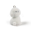 Flocking Resin Cute Puppy Pendants MACR-P043-L03-2