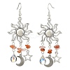 3 Pairs 3 Style Natural Mixed Gemstone Chips Chandelier Earrings EJEW-TA00337-3
