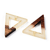 Walnut Wood & Luminous Glow in the Dark Resin Pendants RESI-N039-74-3