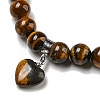 8.5mm Round Natural Tiger Eye Beaded Stretch Bracelets BJEW-C074-01Q-3