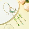 Natural Green Aventurine Chips Moon Pendant Decorations HJEW-FS00027-03-3