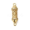 Rack Plating Brass Micro Pave Cubic Zirconia Hollow Column Links Connector Charms X-ZIRC-F142-50A-G01-1