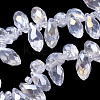 Electroplate Glass Faceted Teardrop Beads Strands X-EGLA-D014-01-2