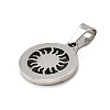 Flat Round with Sun 304 Stainless Steel Pendants STAS-M121-14P-2