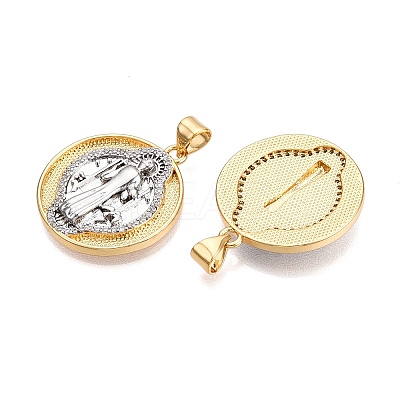 Brass Micro Pave Cubic Zirconia Pendants KK-T070-26G-1